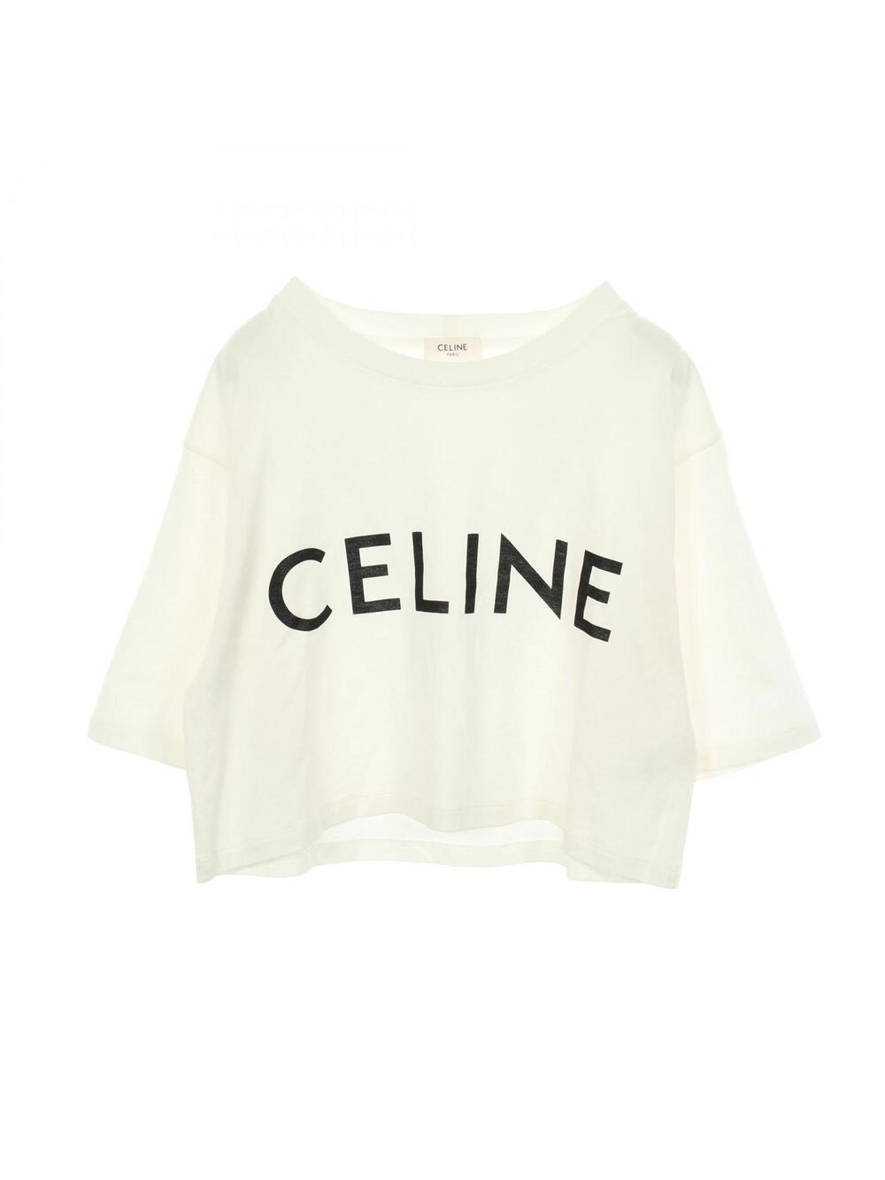 Celine Logo Print Cropped Short Sleeve #345869C44B